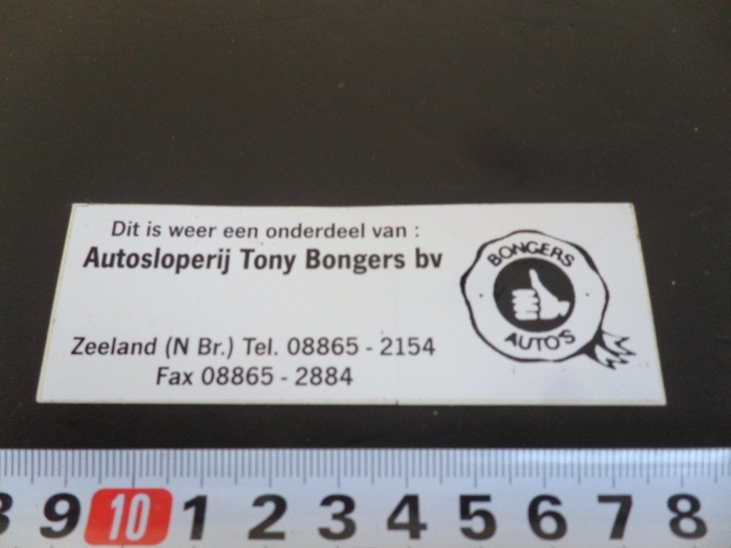 sticker Zeeland (N. Br) Autosloperij Tony Bongers bv *, Ophalen of Verzenden, Zo goed als nieuw