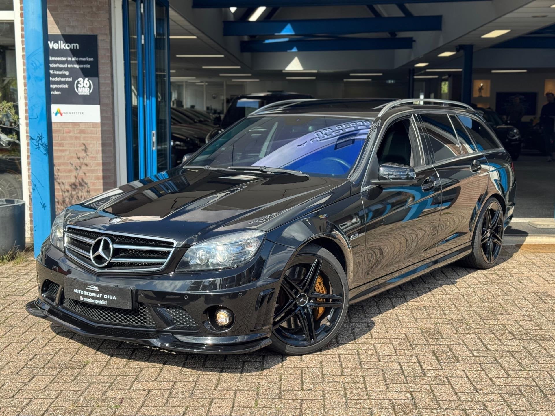 Mercedes-Benz C-klasse Estate AMG 63 2009 ZWART Youngtimer!, Auto's, Automaat, Dealer onderhouden, Achterwielaandrijving, Zwart
