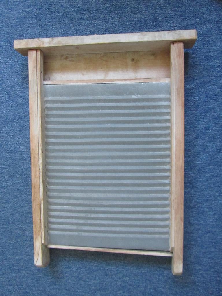 Oud Wasbord, 42x56 cm, hout met zink, Ophalen of Verzenden