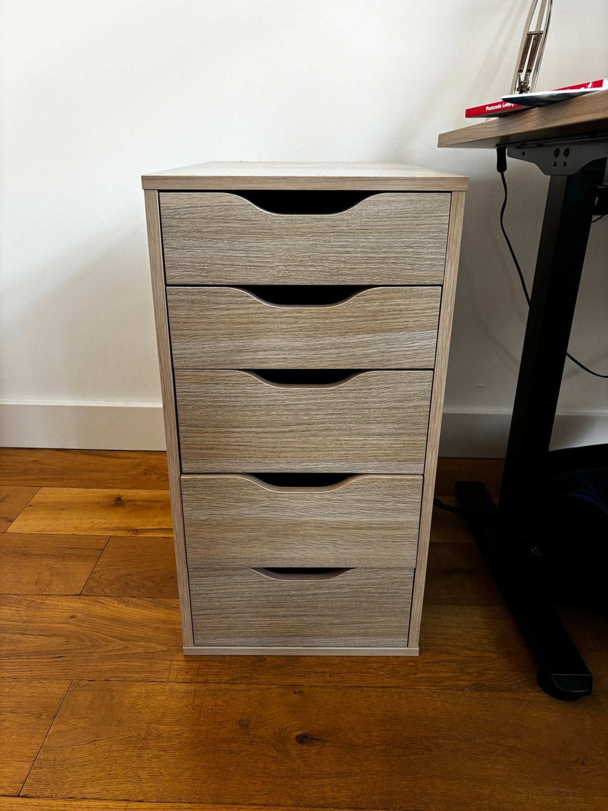 IKEA Alex (bureau) ladekastje, licht hout, Ophalen, Minder dan 50 cm, Gebruikt, 5 laden of meer