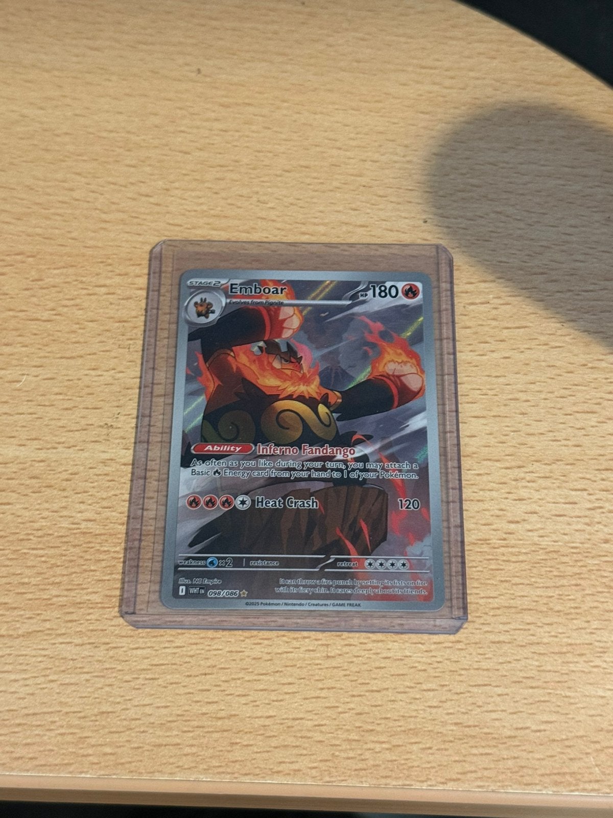 Pokémon Emboar Illustration Rare 098/086 White Flare Engels, Ophalen of Verzenden, Nieuw