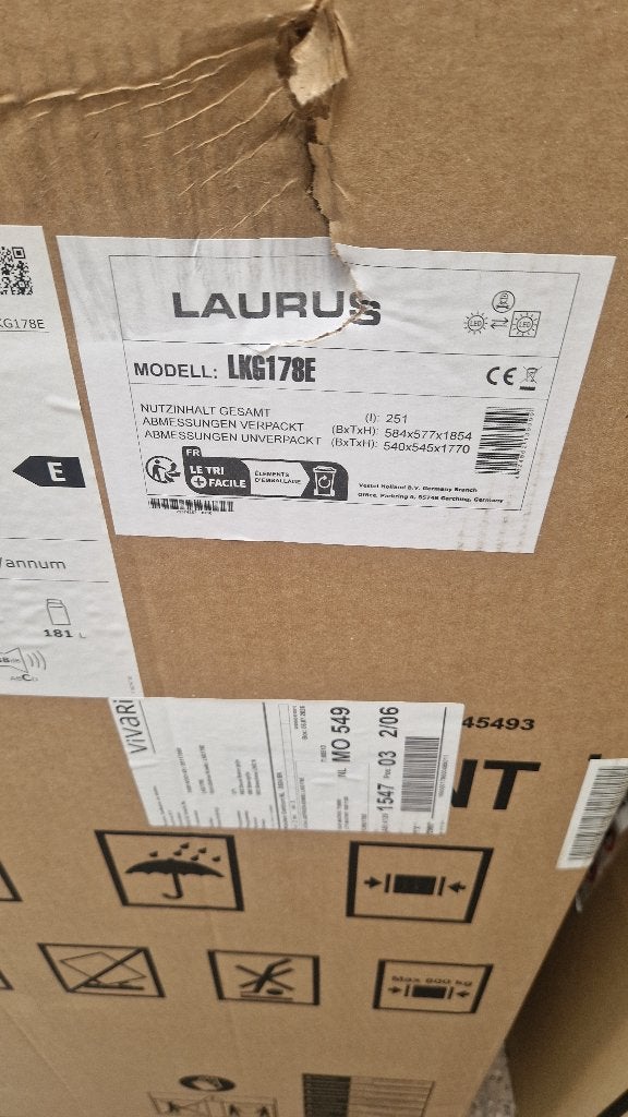 Koelkast Laurus LKG178E, Ophalen, 200 liter of meer, Nieuw, 160 cm of meer