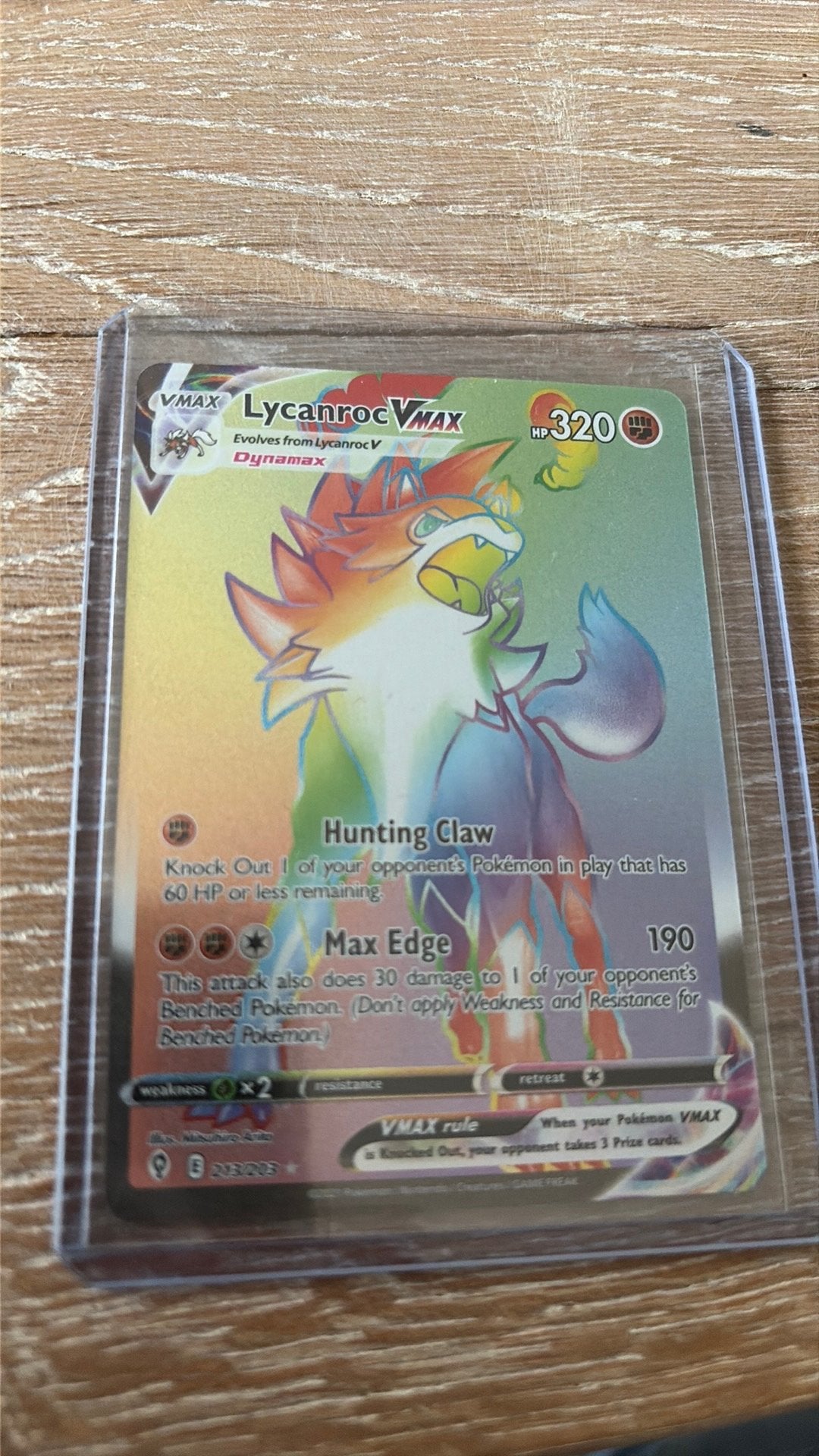 Lycanroc Vmax Evolving skies 213/203, Ophalen of Verzenden, Zo goed als nieuw