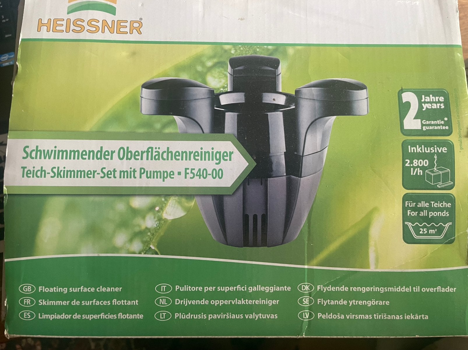 HEISSNER F540-00 Vijverskimmer met pomp NIEUW – €70,-, Ophalen, Nieuw, Vijverpomp