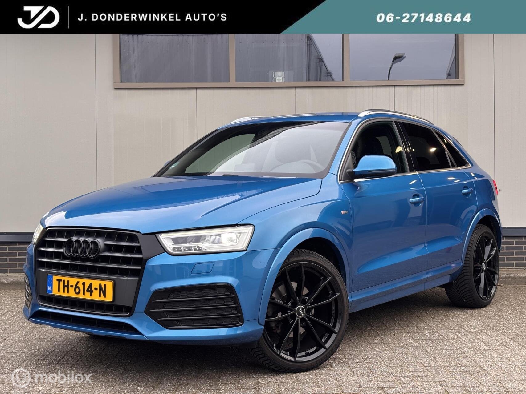 Audi Q3 1.4 TFSI S-Tronic 150PK S-Line afn. TREKHAAK Keyless, Auto's, 1380 kg, 4 cilinders, 150 pk, Blauw