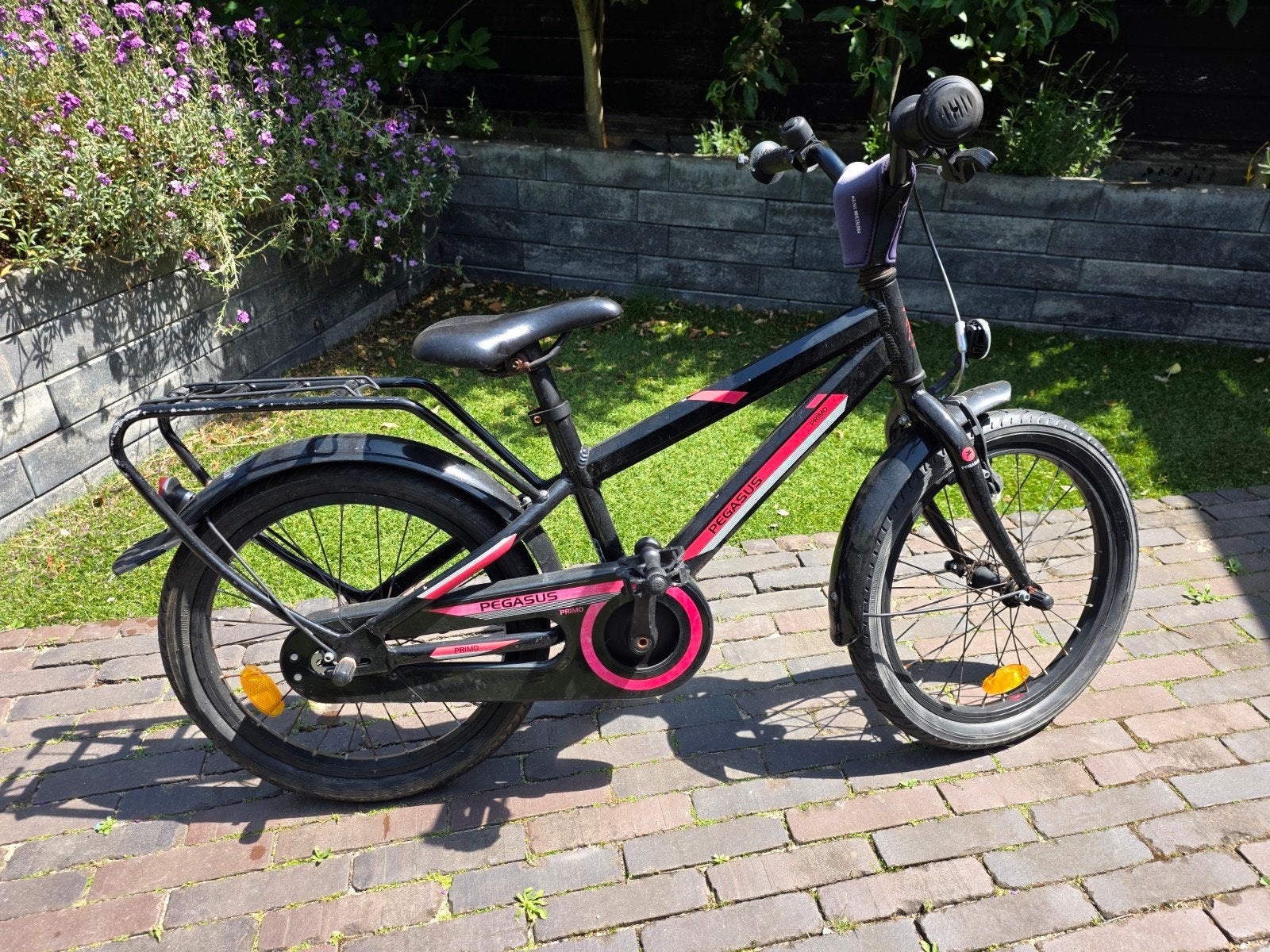 Pegasus kinderfiets 18 inch - Zwart/Rood, Terugtraprem, Ophalen of Verzenden, Pegasus, 16 tot 20 inch