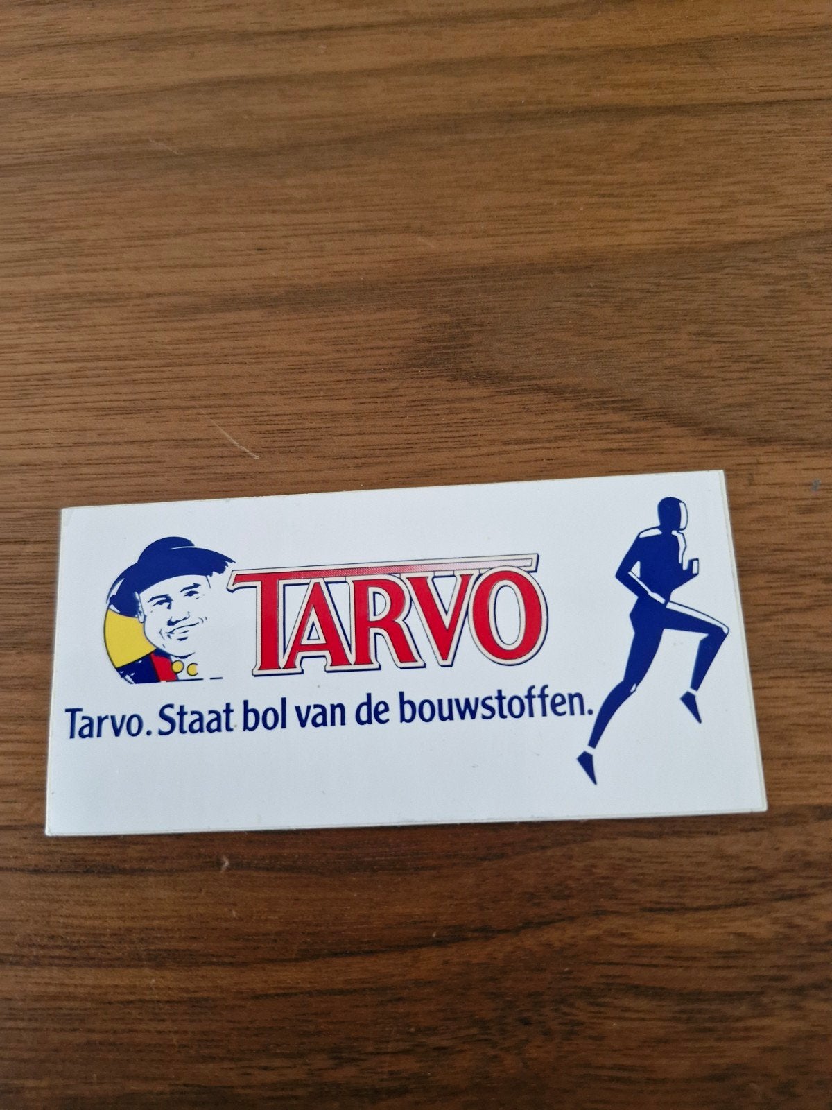 8503 Vintage Tarvo sticker - Staat bol van de bouwstoffen, Ophalen of Verzenden, Zo goed als nieuw, Overige typen
