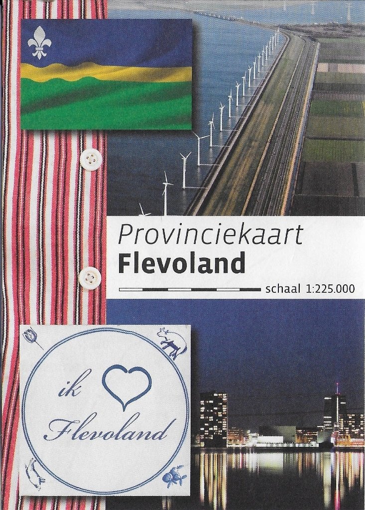 pvr2 Provinciekaart ( plattegrond ) Flevoland, Gelezen, 2000 tot heden, Ophalen of Verzenden, Landkaart