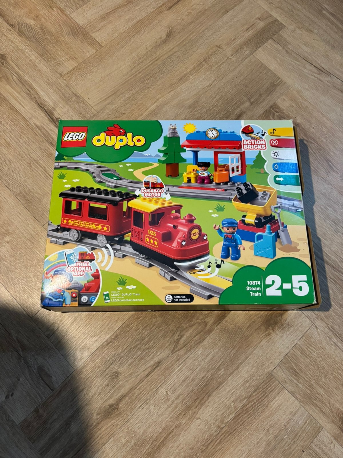 LEGO DUPLO 10874 Stoomtrein + extra rails – werkend, Ophalen, Gebruikt