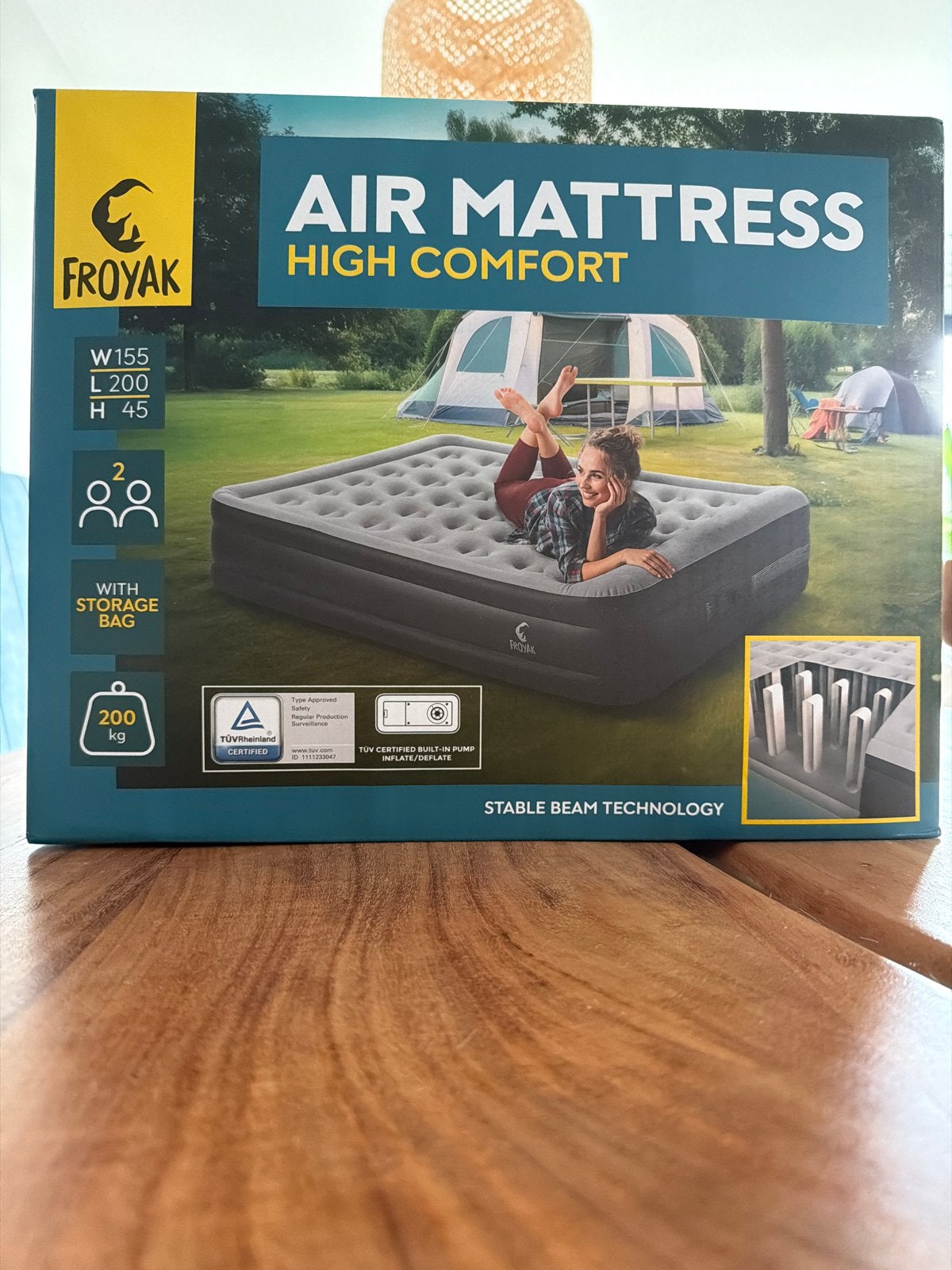 Froyak Luchtbed High Comfort met ingebouwde pomp, Caravans en Kamperen, Ophalen of Verzenden, Nieuw