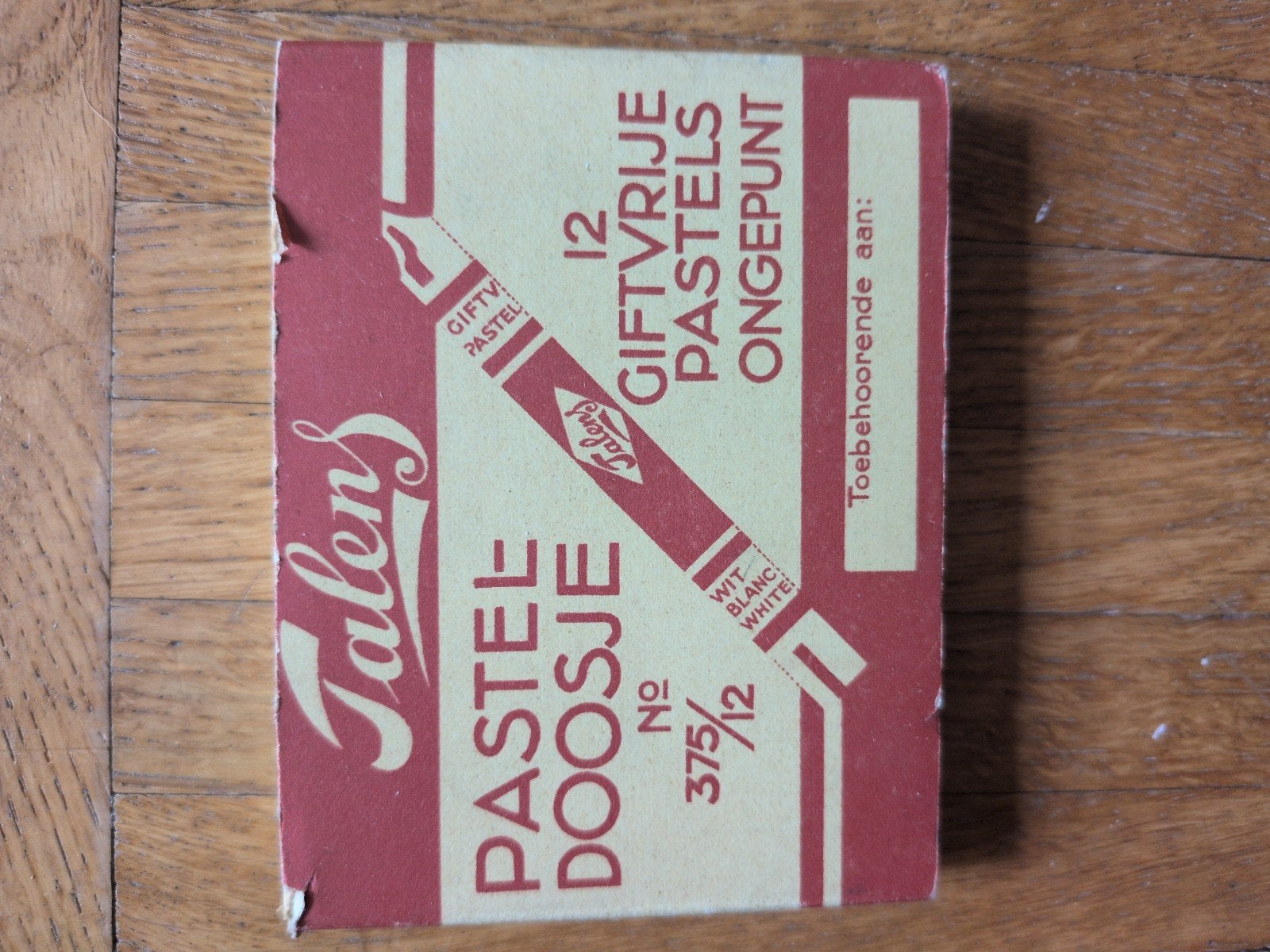 Vintage Talens Pastel Doosje - 12 Giftvrije Pastels, Ophalen of Verzenden