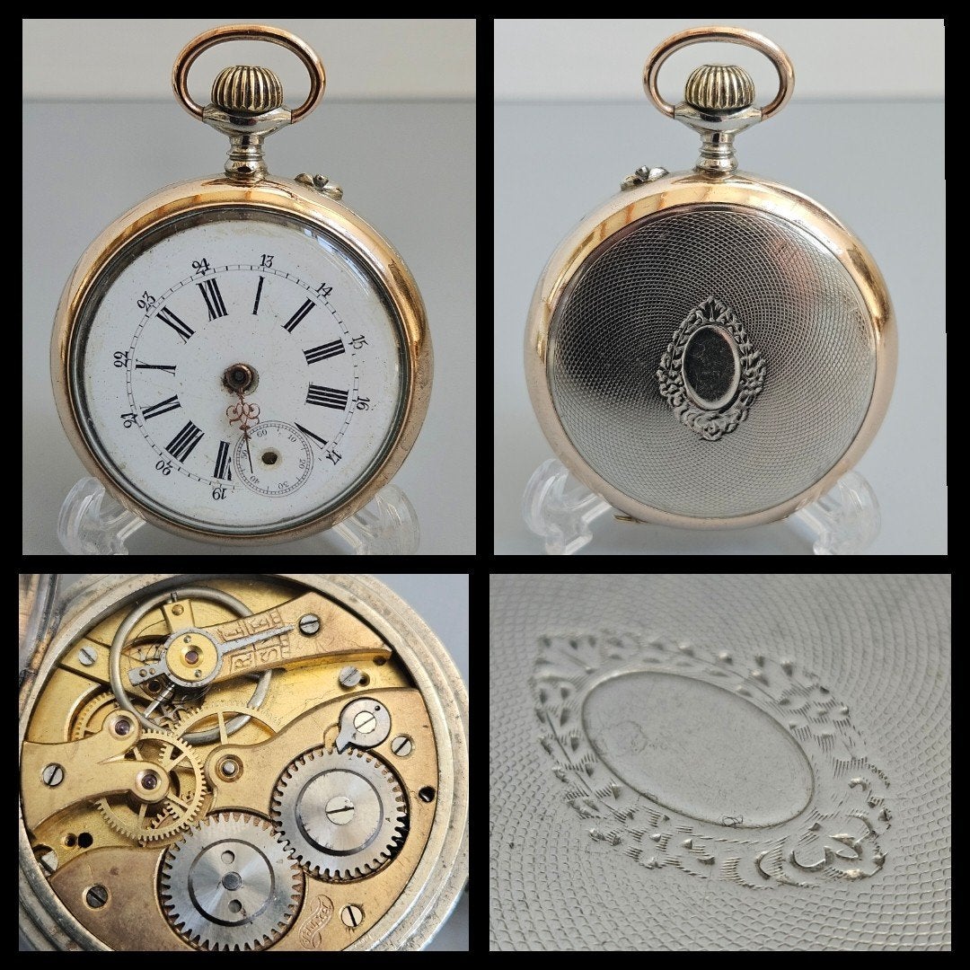 Antiek deels verguld heren zakhorloge. Opknapper, Ophalen of Verzenden