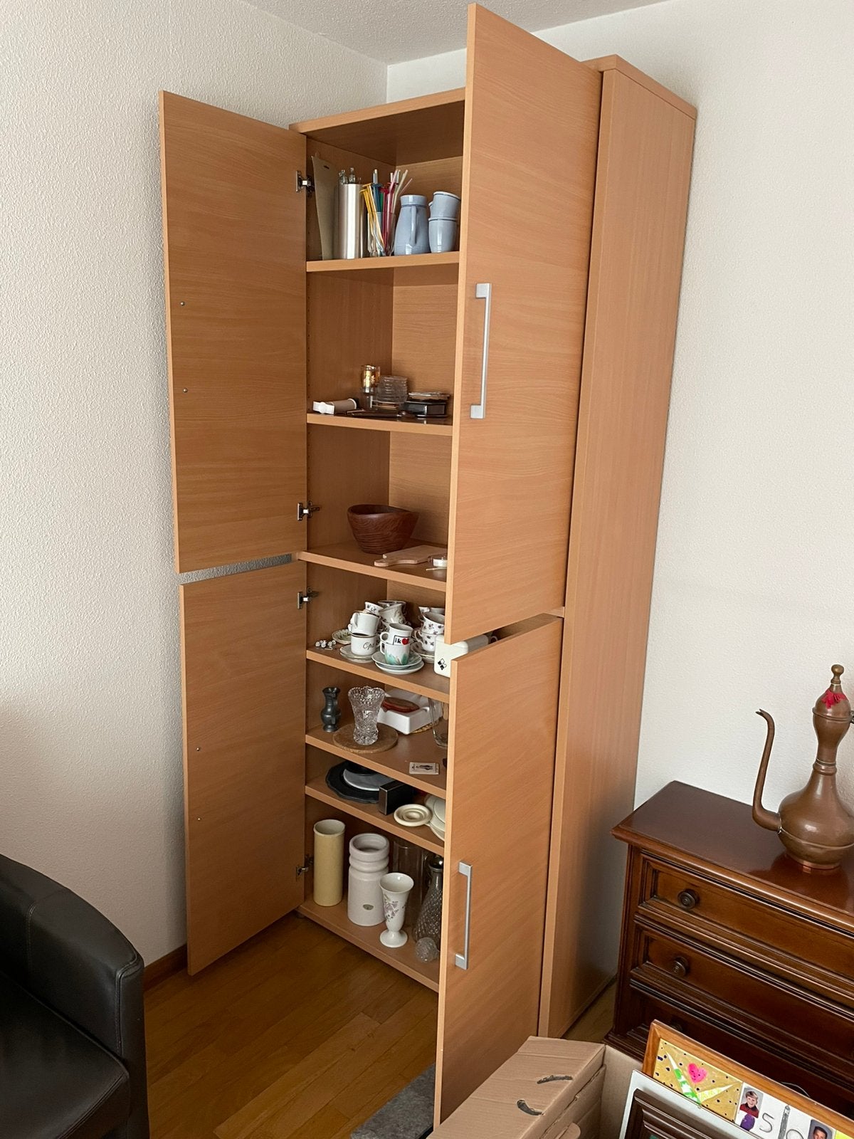 Licht-eikenlook opbergkast, Huis en Inrichting, Ophalen, Overige materialen, 200 cm of meer, 50 tot 100 cm
