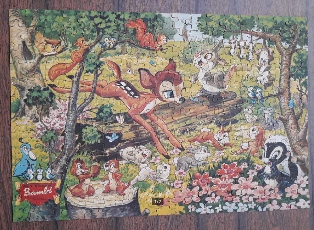 Disneyland Bambi Puzzel (jaren '50), Ophalen, Meer dan 50 stukjes, Gebruikt, 6 jaar of ouder