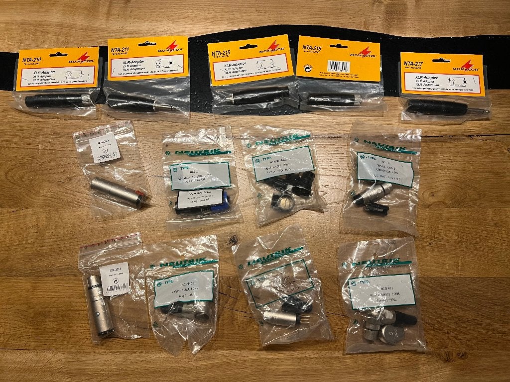 Nieuwe Neutrik en Monacor XLR Jack Pluggen Adapters, Ophalen, Nieuw, Apparatuur