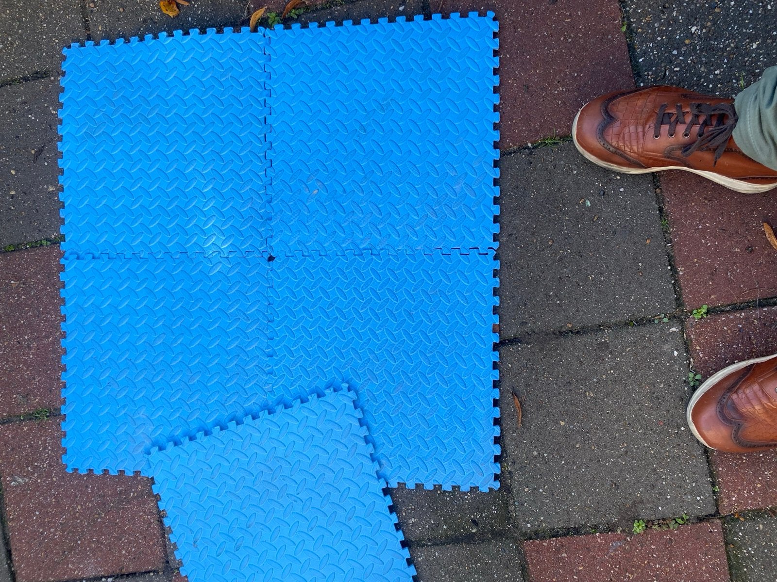 Blauwe fitnessmatten (puzzelmatten), Ophalen, Gebruikt, Fitnessmat