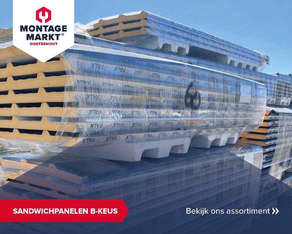 B-keus sandwichpanelen | Dak & Wand | Falk | Grote voorraad, Ophalen, Zo goed als nieuw, Overige materialen, 50 tot 100 mm