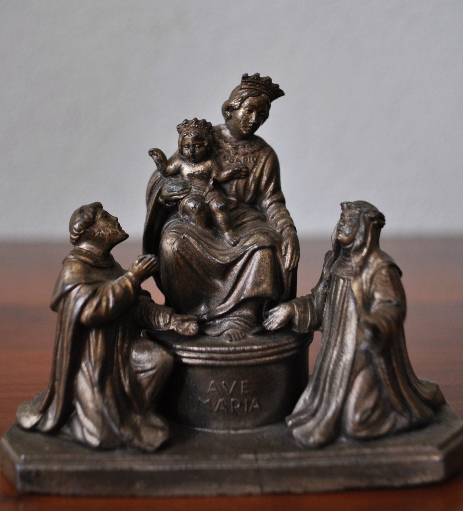 Oud KLEIN Beeldje Heilige Maria van Pompeii  11 cm, Antiek en Kunst, Ophalen of Verzenden