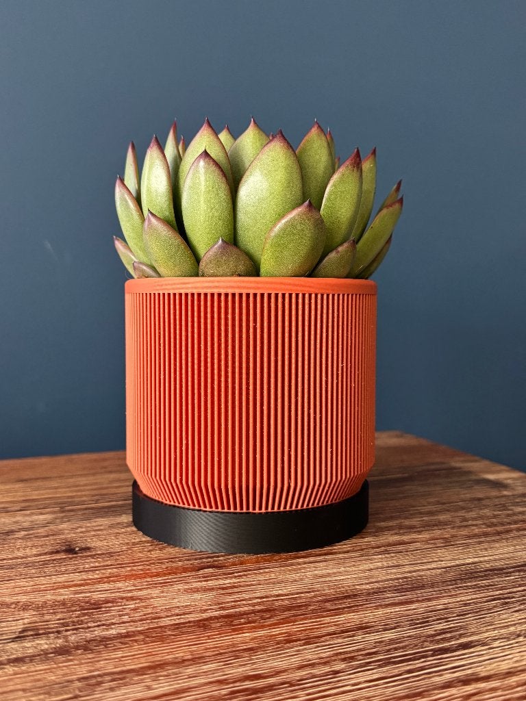 Modern plantenpotje met schotel – Naar wens samen te stellen, Kunststof, Rond, Ophalen of Verzenden, Binnen