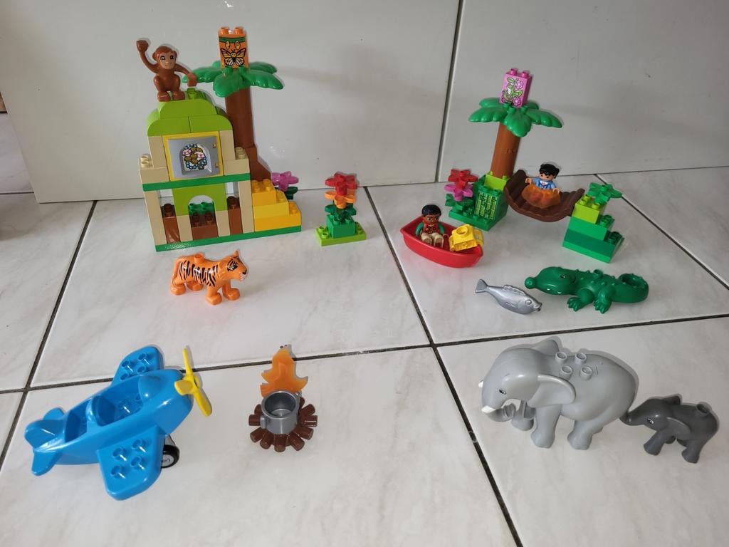 Duplo jungle met allerlei dieren, Kinderen en Baby's, Speelgoed | Duplo en Lego, Gebruikt, Ophalen of Verzenden, Duplo, Duplo