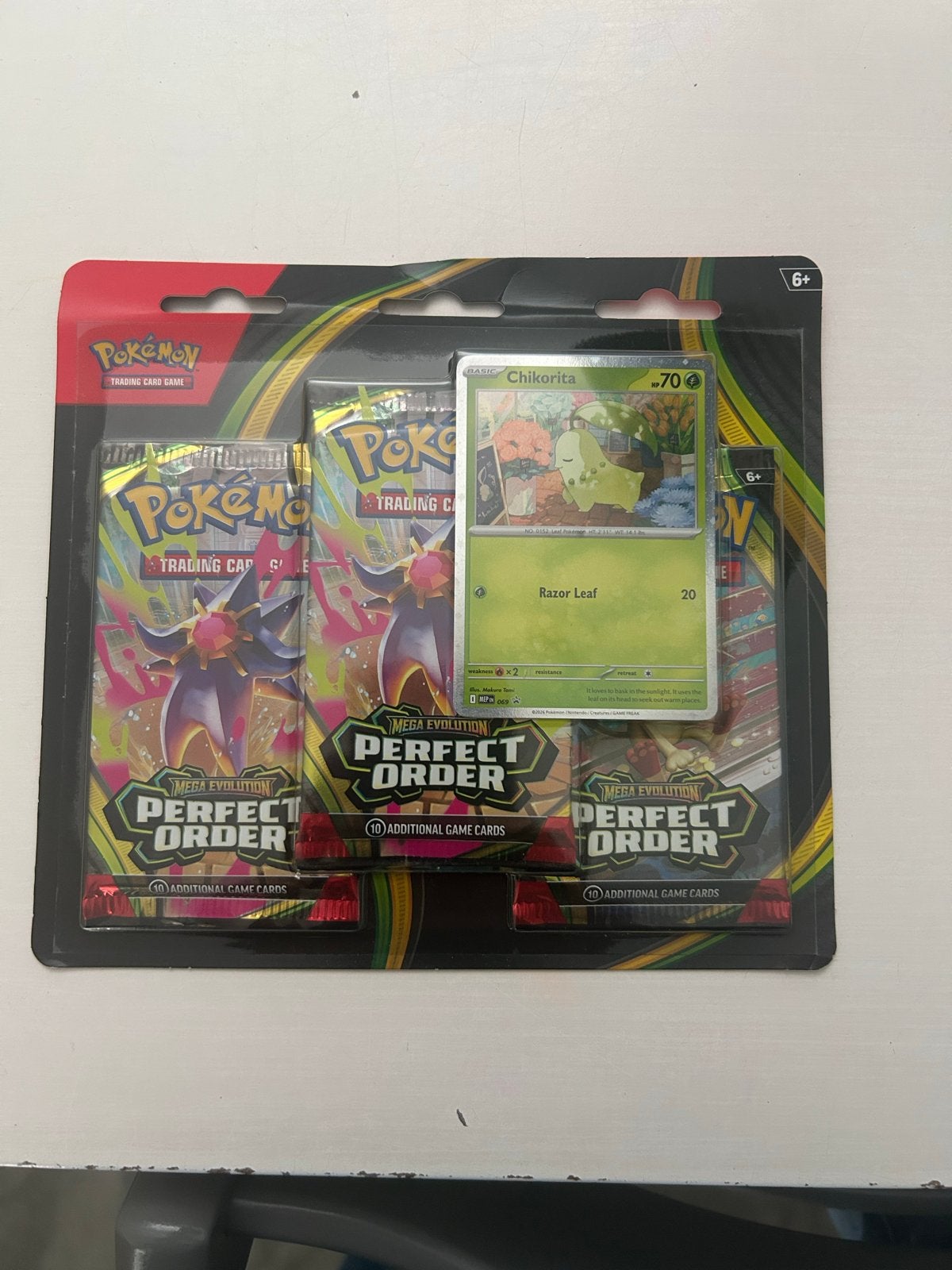 Pokémon Perfect Order 3-pack Blister met Chikorita, Ophalen of Verzenden, Nieuw, Booster