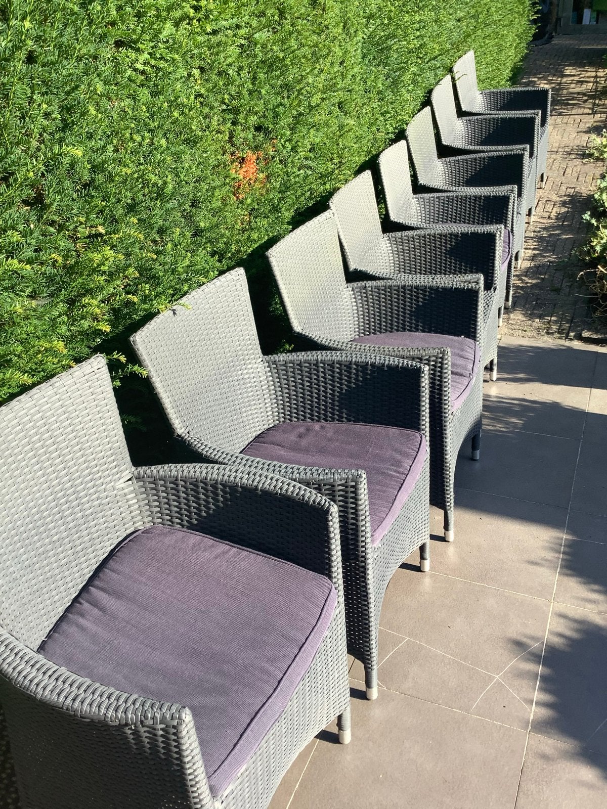 2 x 4 weerbestendige tuinstoelen met kussens - P&R Design, Ophalen, Gebruikt, Wicker