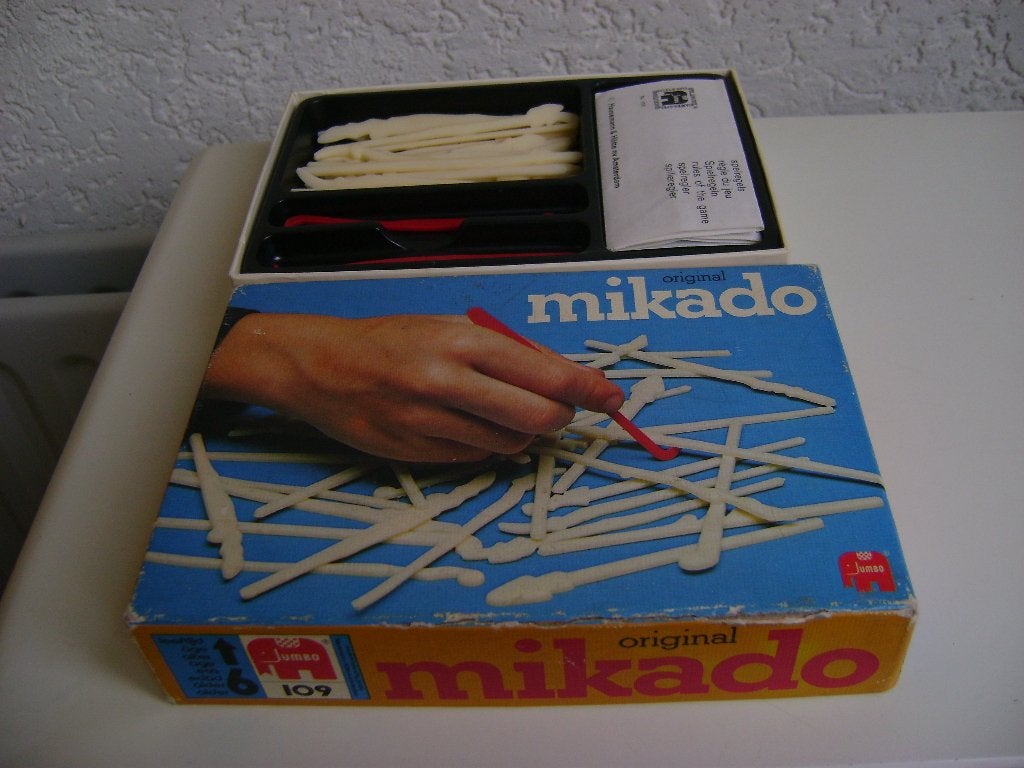 jaren 70 mikado spel voor 2pers v.a 6jaar met spelregels jum, Een of twee spelers, Ophalen of Verzenden, Zo goed als nieuw, Jumbo