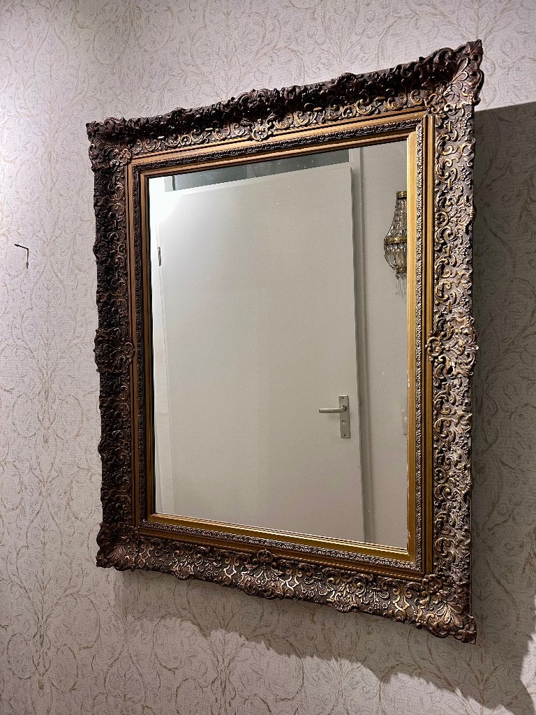Antieke spiegel, Ophalen, Rechthoekig, 50 tot 100 cm, 100 tot 150 cm