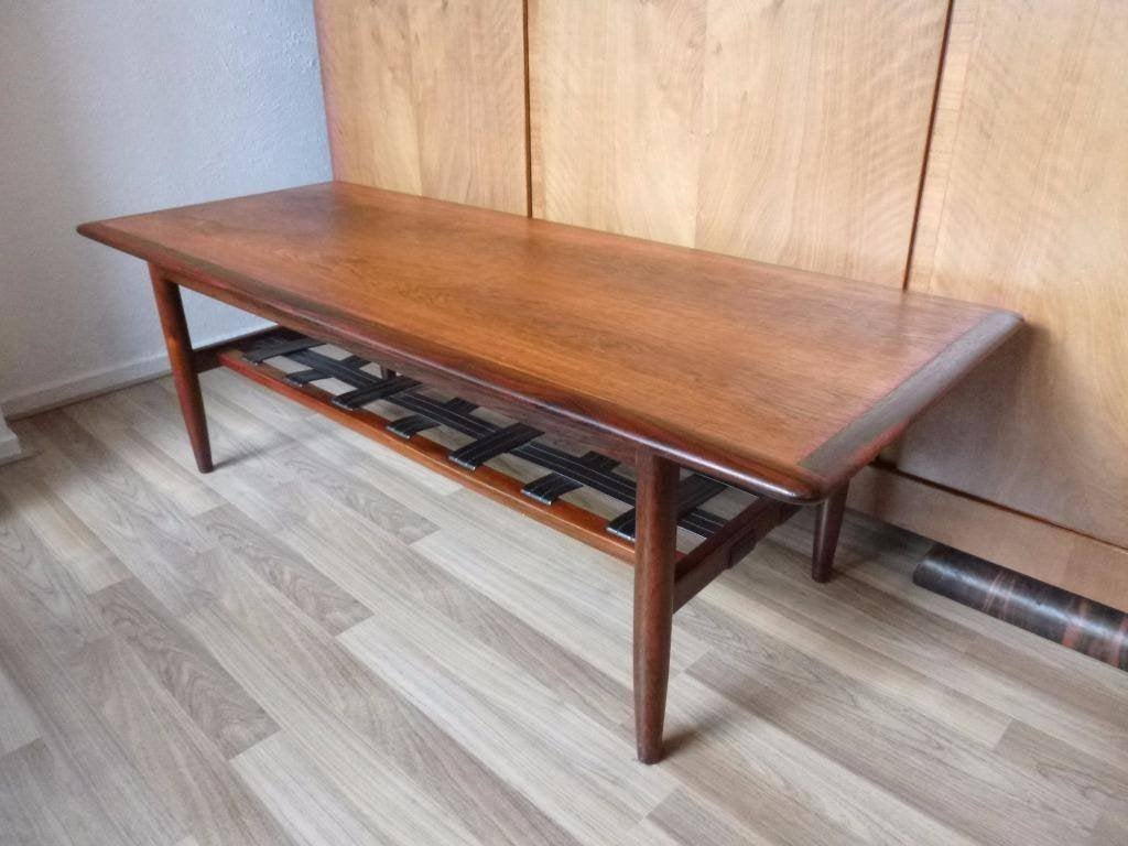 Topform salontafel rosewood Dutch design vintage, Ophalen, 100 tot 150 cm, Teakhout, 50 tot 100 cm