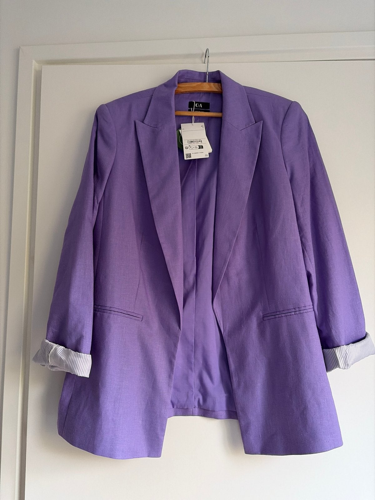 Nieuwe linnen blazer C&A, maat 40, Kleding | Dames, Paars, Nieuw, Jasje, Ophalen