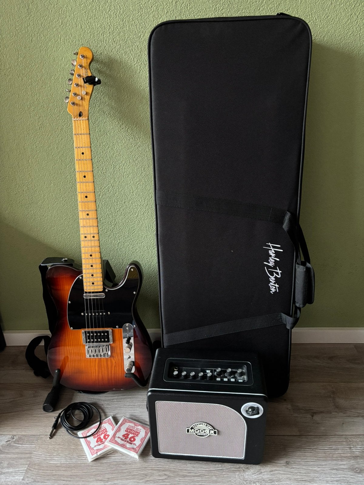 Fender Modern Player Telecaster Honey Burst complete set, Ophalen, Zo goed als nieuw, Solid body, Fender