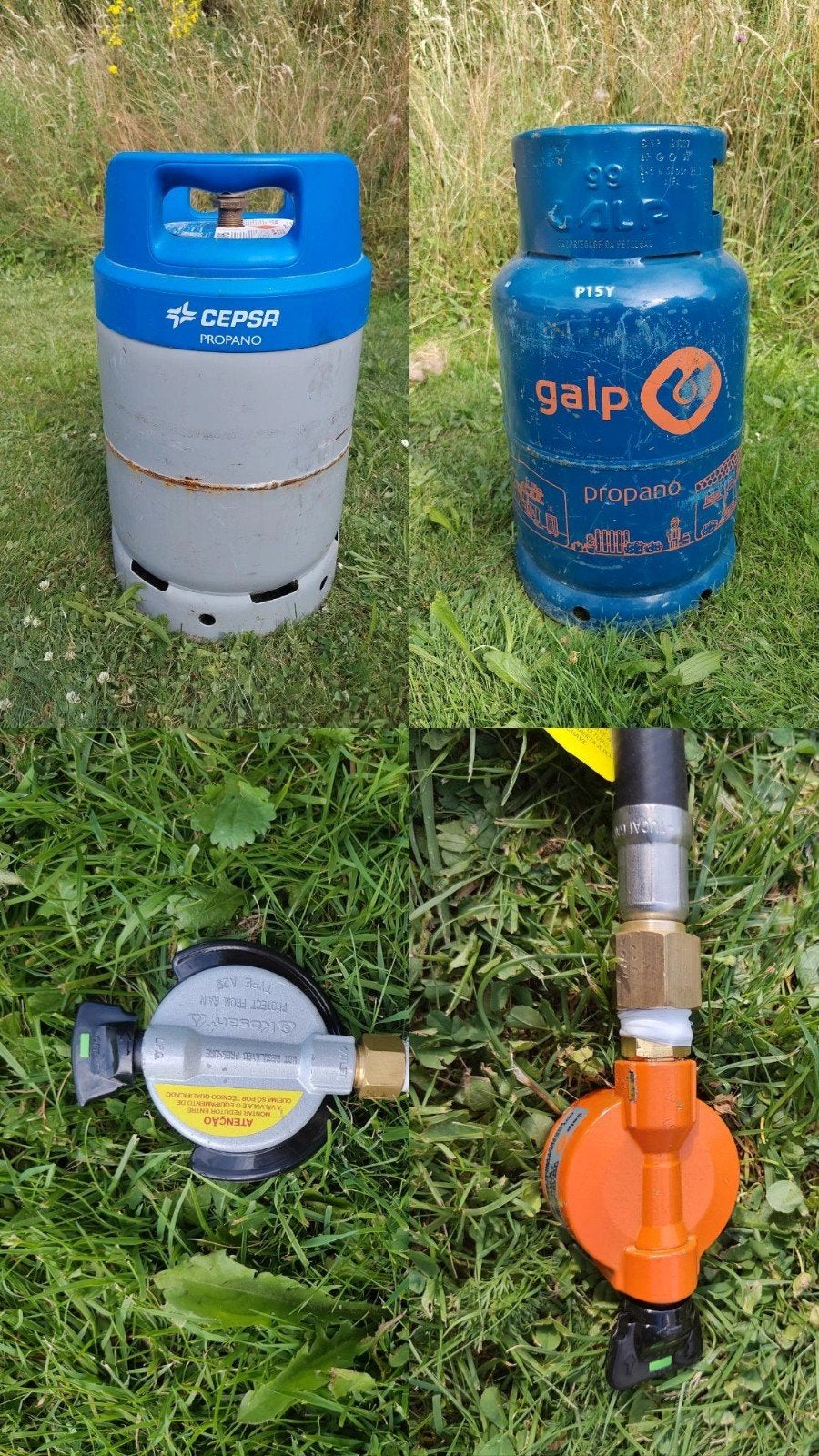 Gasfles met gasdrukregelaars PORTUGAL, Ophalen, Zo goed als nieuw
