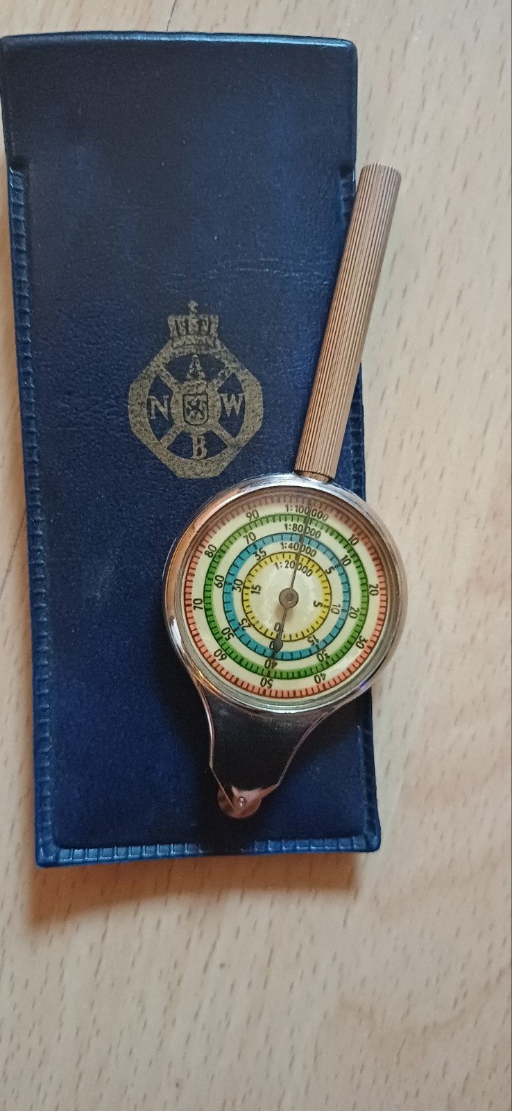 Vintage Kaartmeter met Etui - Nauwkeurige Afstandsmeting, Ophalen of Verzenden