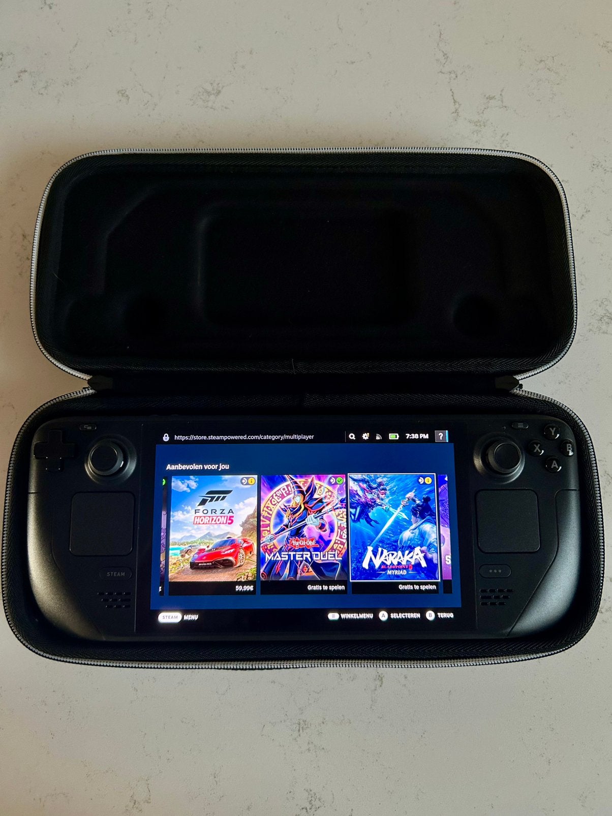 [2]Steam Deck OLED 512GB - Compleet in doos - ZGAN, Ophalen, Zo goed als nieuw, Rechthoekig