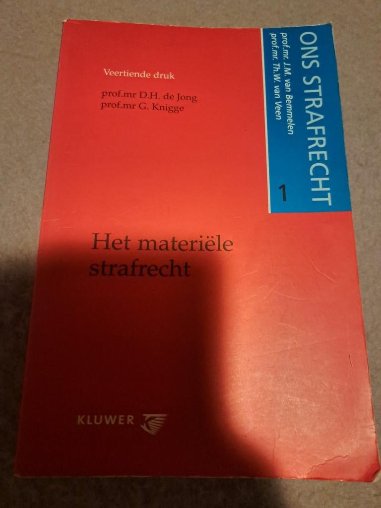 Ons Strafrecht 1: Het materiële strafrecht - Kluwer, Boeken, Studieboeken en Cursussen, Gelezen, Gamma, D.H. de Jong, G. Knigge