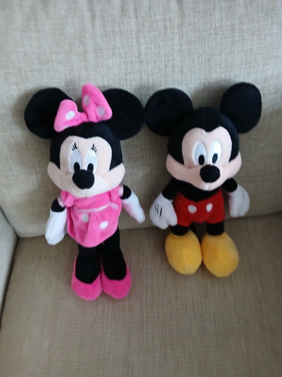 Disney knuffels Mickey en Minnie Mouse 30 cm., Ophalen of Verzenden, Mickey Mouse, Gebruikt, Knuffel