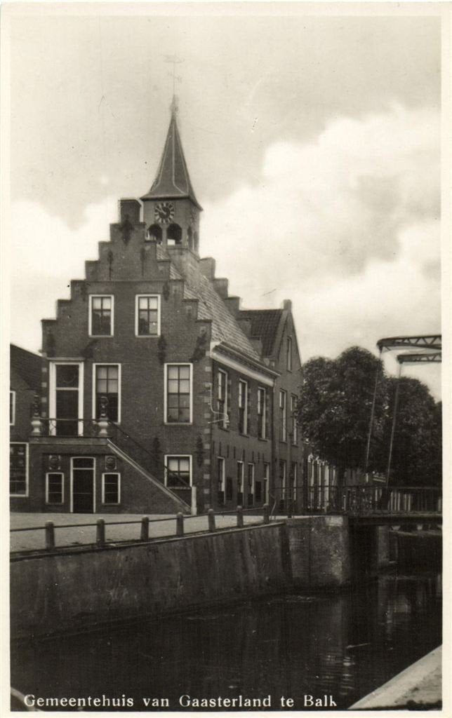 Gemeentehuis van Gaasterland te Balk - ongelopen, Ophalen of Verzenden, 1940 tot 1960, Ongelopen, Friesland