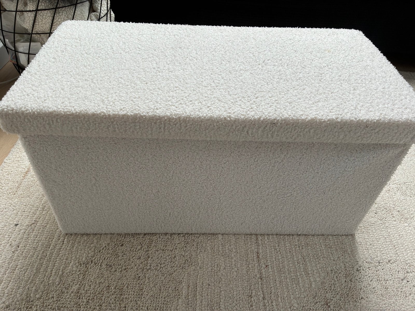 Witte teddy opbergbox / poef, Ophalen, Overige materialen, Minder dan 50 cm, 50 tot 100 cm