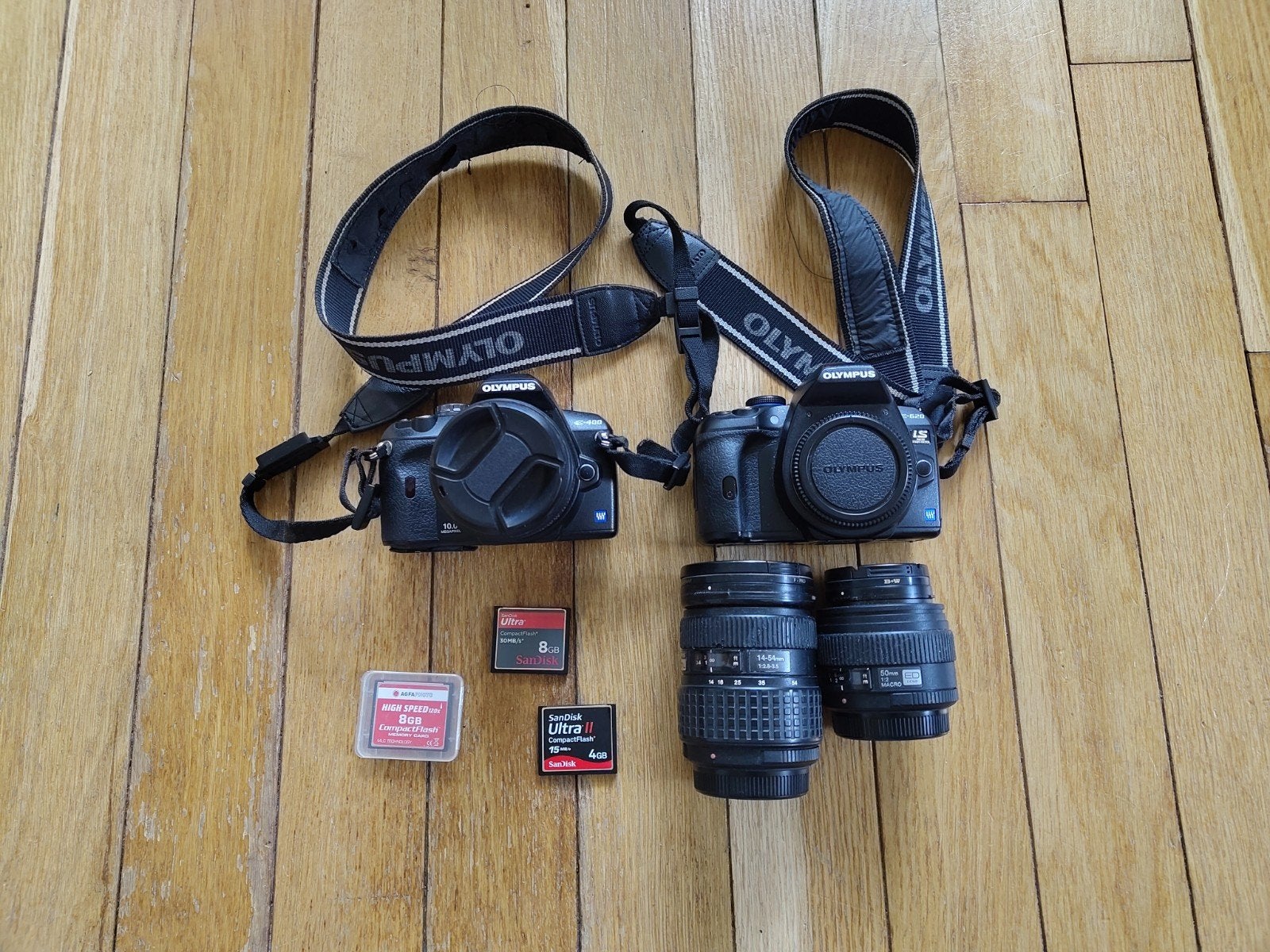 Olympus E-400 & E-620 camera's met lenzen, Ophalen, Beeldstabilisatie, Gebruikt, Spiegelreflex