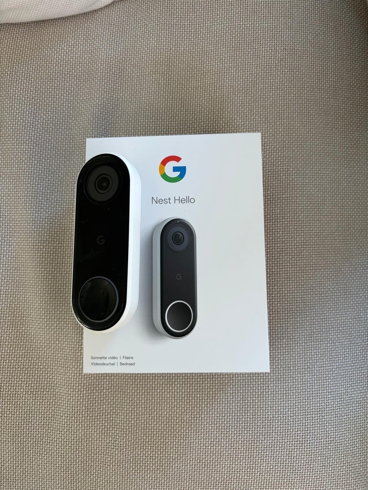 Google Nest Hello Videodeurbel - Bedraad, Ophalen, Bewegingsdetectiesensor, Zo goed als nieuw, Bedraad
