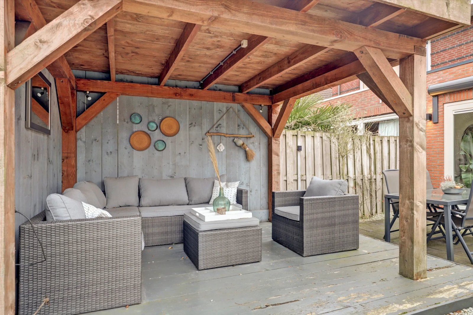 Houten overkapping / veranda voor tuin of terras, Ophalen, Gebruikt, Tuinpaviljoen