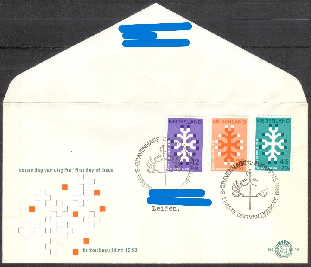 E97 - kankerbestrijding 1969, Verzenden, Beschreven, Nederland