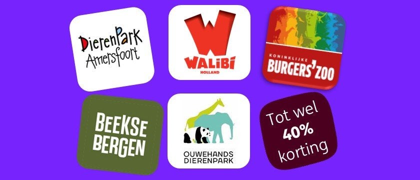 Pretparken korting Drievliet,  Slagharen Julianatoren Walibi, Drie personen of meer, Kortingskaart