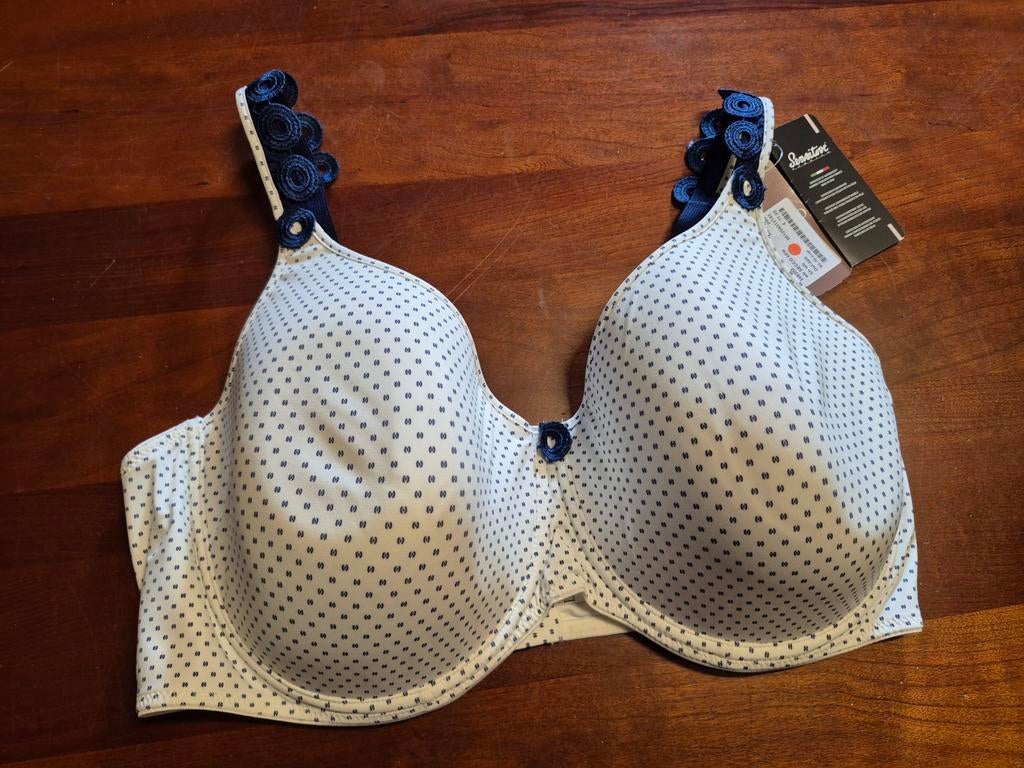 BH DaCapo 90G wit/blauw NIEUW, Kleding | Dames, Ondergoed en Lingerie, Verzenden, Blauw, BH