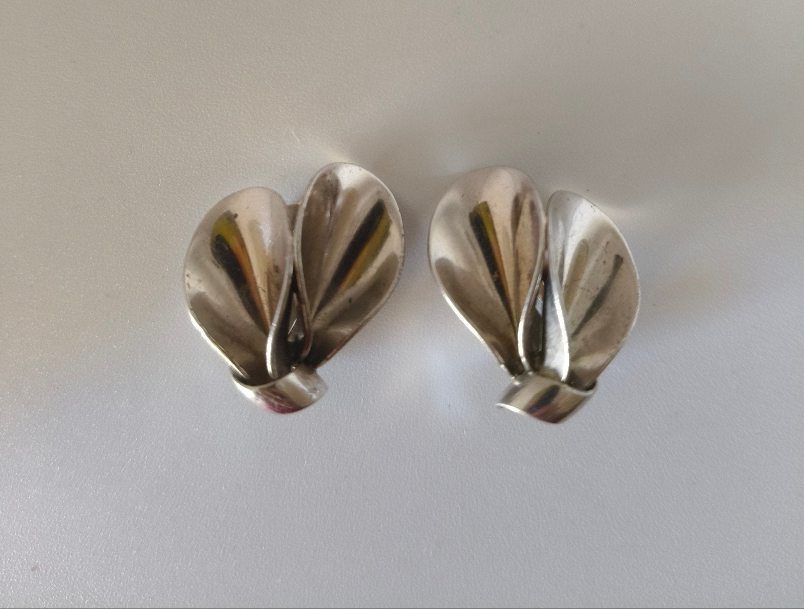 Vintage Zilveren 800 Art Nouveau Jaren '50 Oorclips, Ophalen of Verzenden, Zilver, Zilver