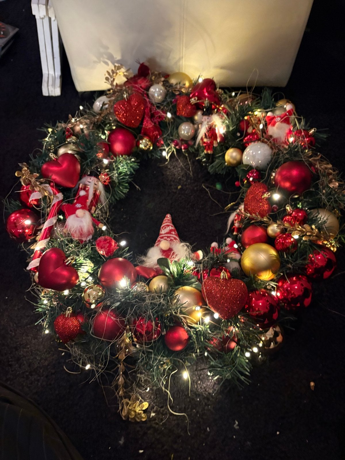 Mooie grote kerstkrans met verlichting op batterijen, Ophalen of Verzenden