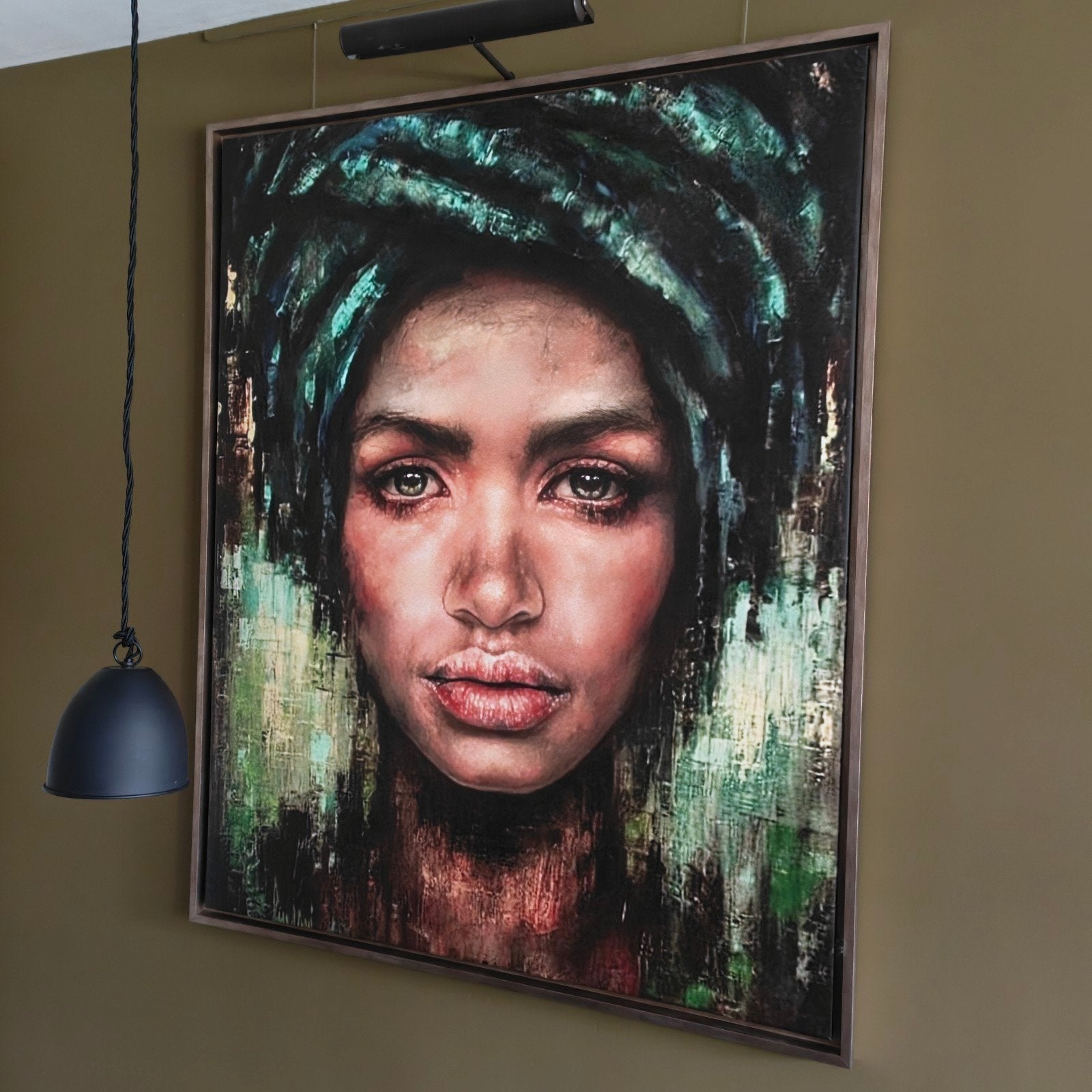 Mooie afbeelding op canvas van Afrikaanse vrouw, Ophalen, Zo goed als nieuw, Schilderij, 100 tot 125 cm