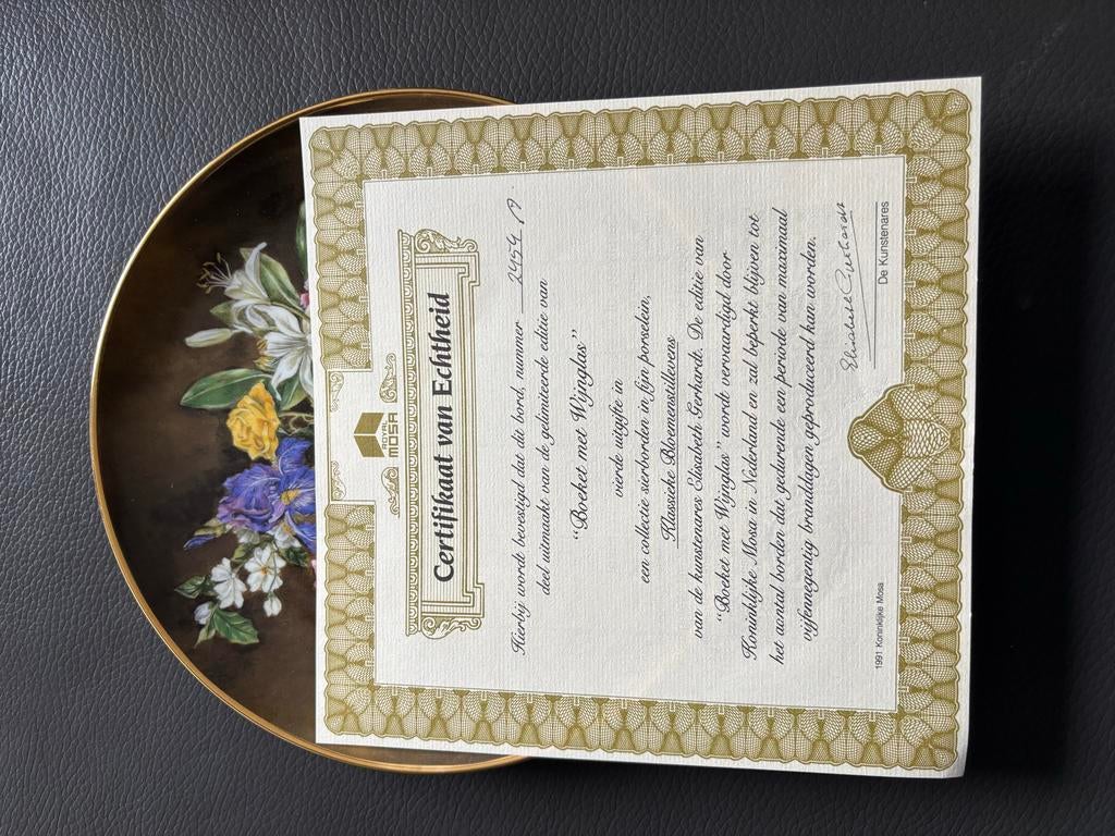 Royal Mosa Sierbord "Boeket met Vingebloem" - Nieuw, Ophalen of Verzenden