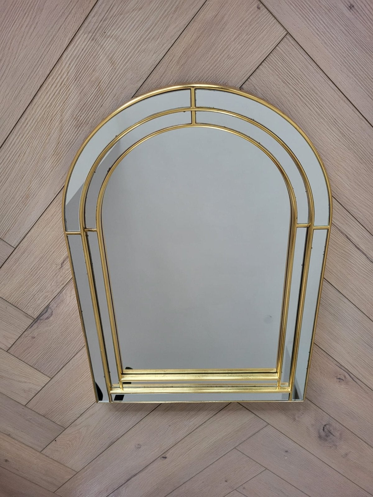 Vintage Deknudt spiegel, verguld, facetgeslepen, 62x44cm, Ophalen, Minder dan 50 cm, Gebruikt, Minder dan 100 cm
