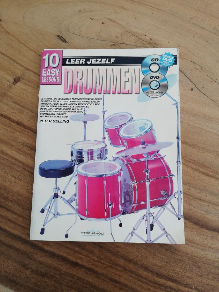 Leer jezelf drummen, 10 easy lessons (met cd), Gebruikt, Drums of Percussie, Les of Cursus, Ophalen of Verzenden